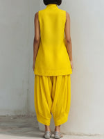 Casual Two-piece Set: Printed Linen And Cotton Top & Pants