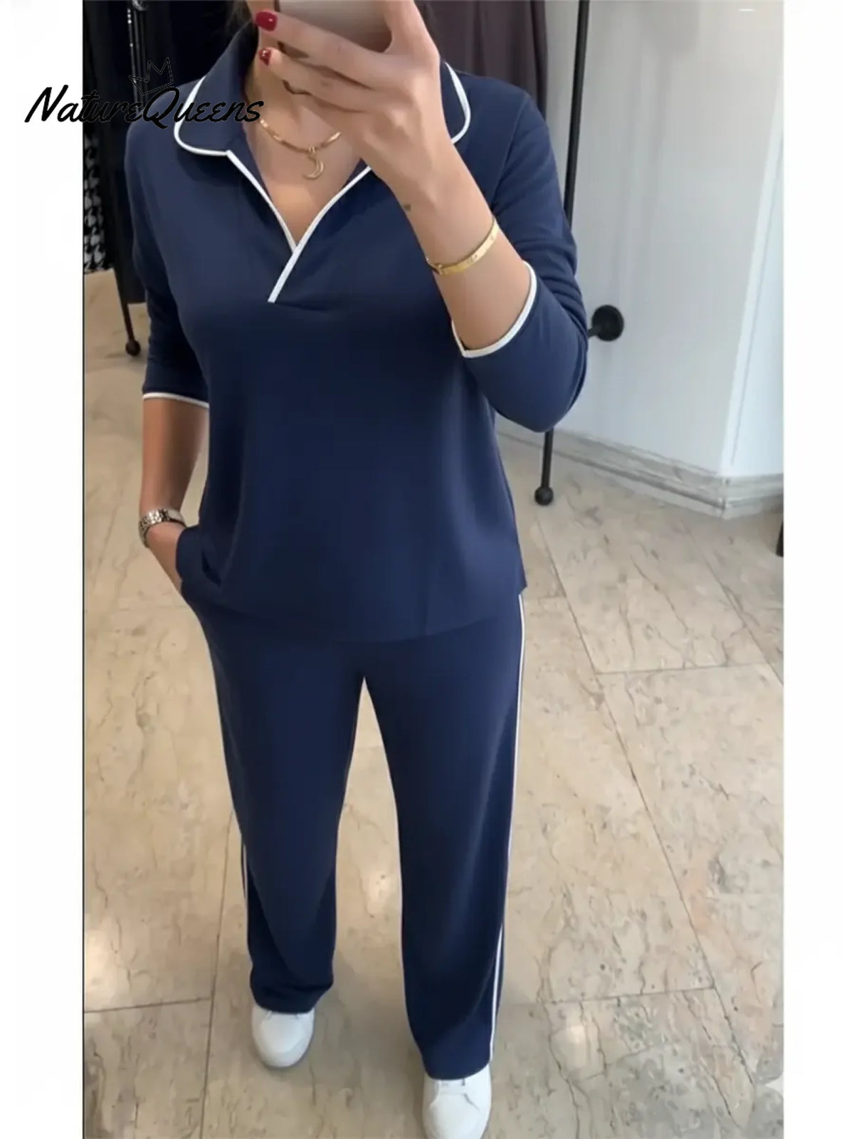 Women's Comfortable Cotton Top And Pants Two-piece Set