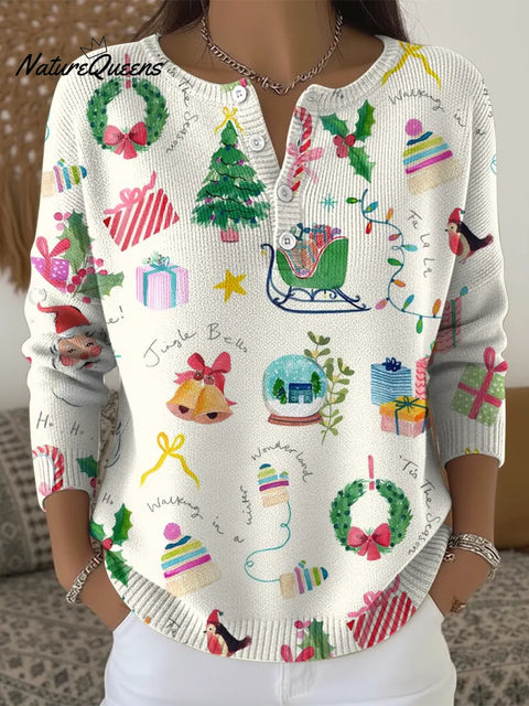 Women's Christmas Elements Casual Printed Sweater