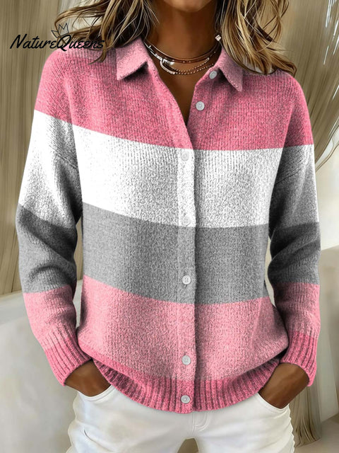 Pink horizontal stripes decorative pattern Sweater