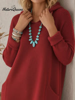 Cozy Loose Pocket Hooded Pullover Sweater