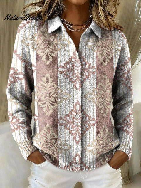 Simple diamond totem decorative pattern Shirt Collar Sweater