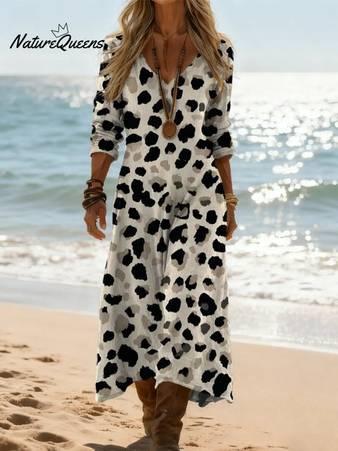 Women's Dot Pattern Art Print Casual Cotton Dress