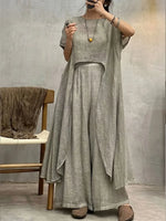 Women's Casual Irregular Design Cotton Linen Set