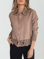 Women's Lace-embroidered Cutout Shirt