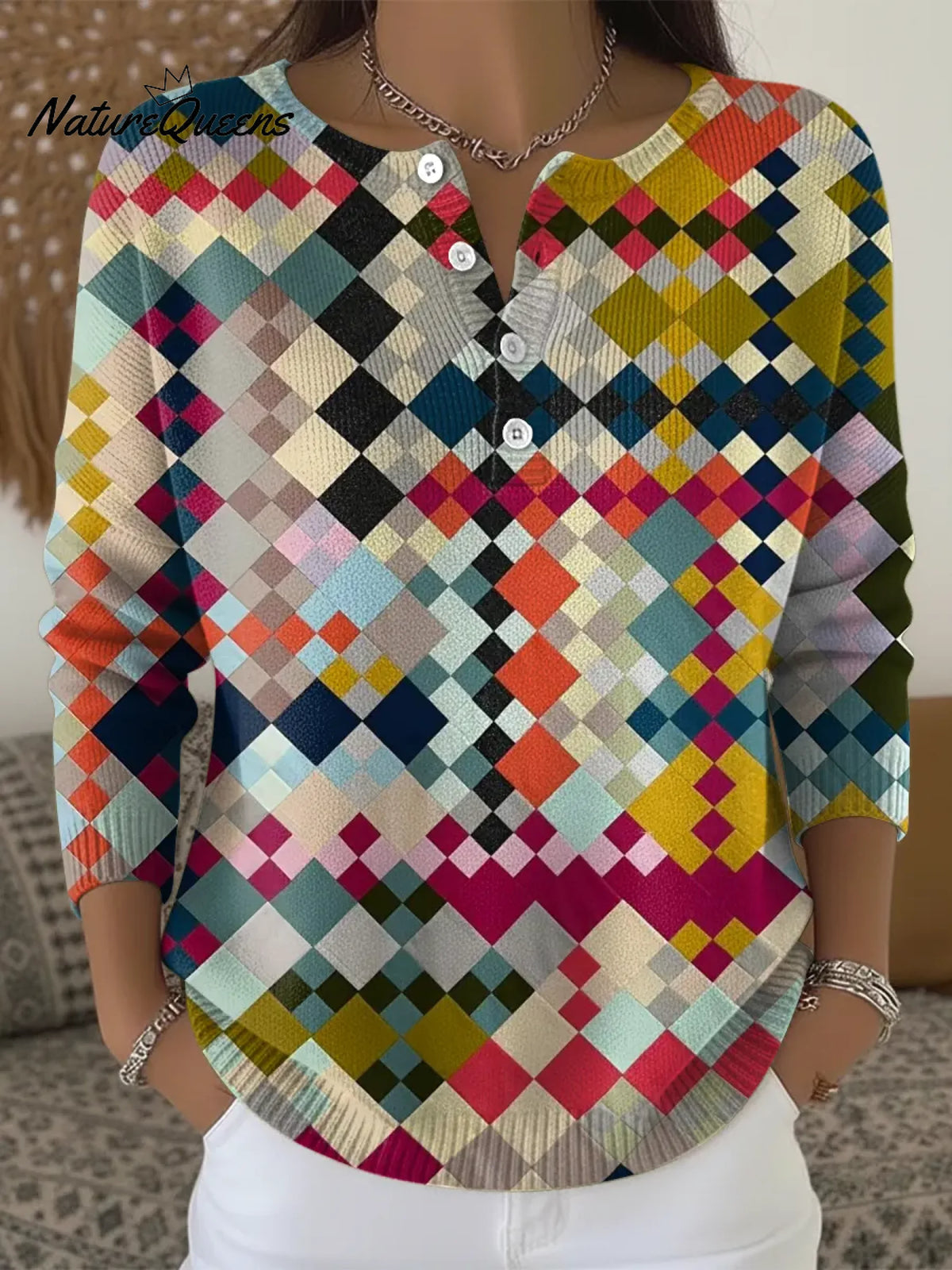 Women's Geometry Patterns Casual Sweater