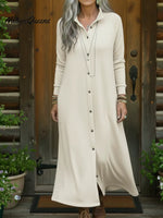 Casual And Cozy Button-up Sweatshirt Dress