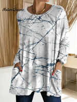 Women's Abstract Pattern Art Print Casual Cotton T-shirt