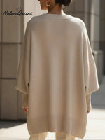 Women's Cozy Loose Asymmetrical Hem Sweater