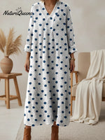 Women's Minimalist Polka Dots V-neck Knit Dress