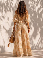 Women's Bohemian Floral Chiffon Set