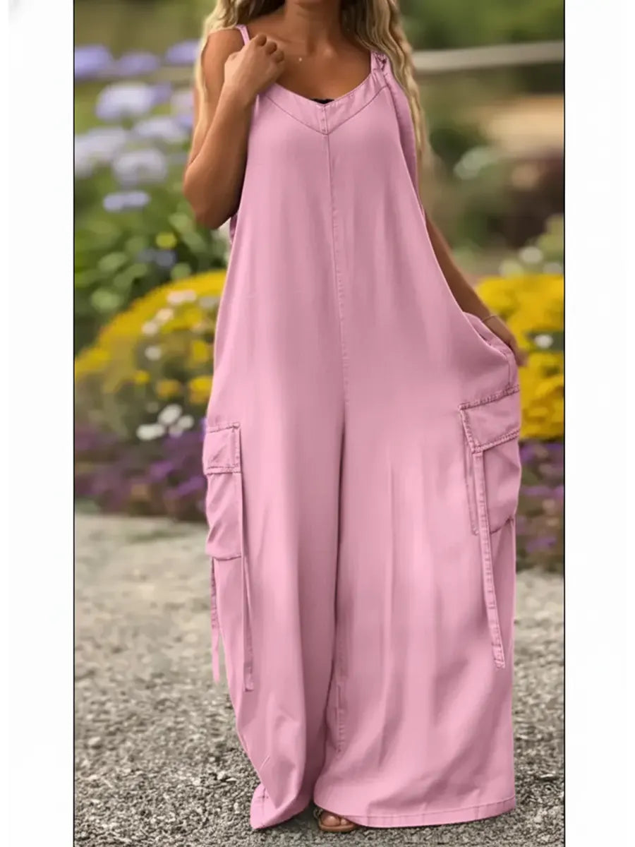 Women's Cozy And Casual Linen And Cotton Jumpsuit