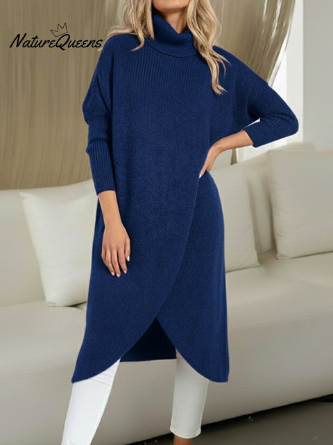 Women's High-Neck Cross-Over Long Top