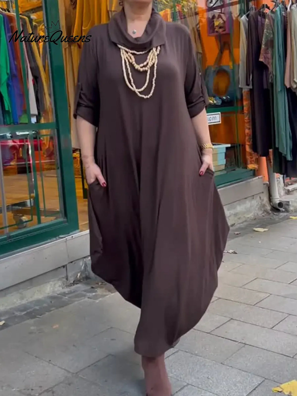 Women's Cozy Loose Long-sleeved Dress