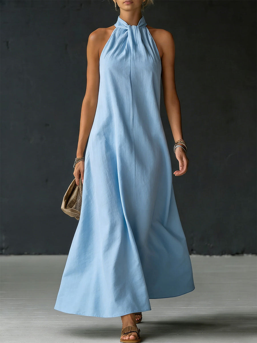 Women's Halter-neck Sleeveless Crossover Dress