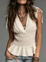 Women's Simple Cotton And Linen Sleeveless Top