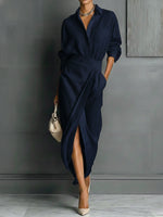 Casual Linen And Cotton Shirt And Skirt Two-piece Set