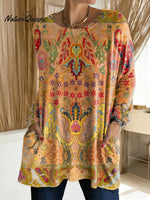 Women's Floral Pattern Art Print Casual Cotton T-shirt