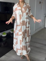 Women's Artistic Print Shirt Dress