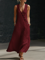 Button-Up Maxi Dress — Comfortable Minimalist Everyday Wear