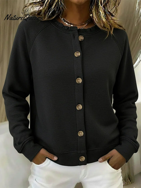 Casual Lace Collar Button Cotton Cardigan