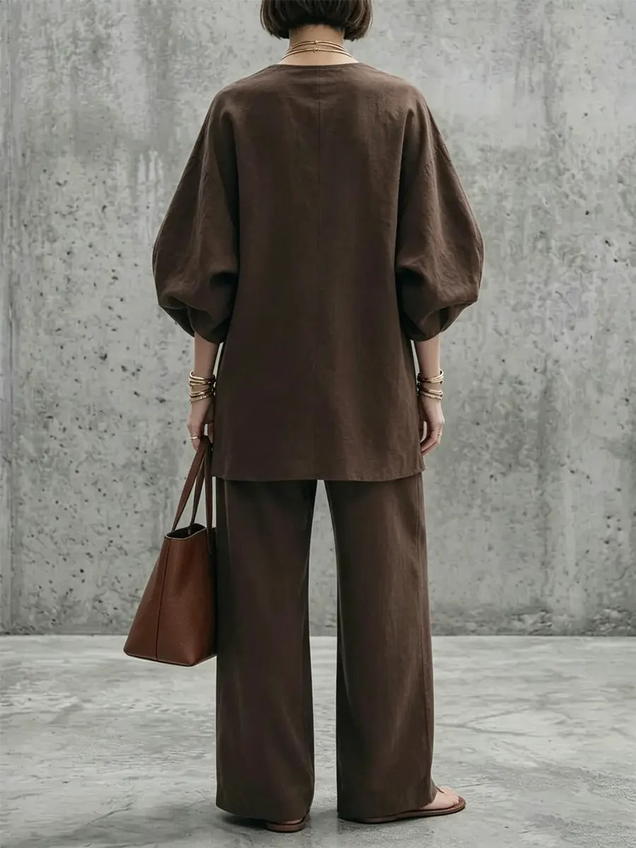 Women's Simple Oversized Cotton-linen Suit