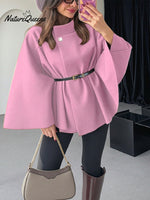Women's Stylish Elegant Solid-color Wool Cape Coat