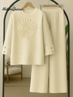 Women's Two-piece Knit Sweater And Pants Set