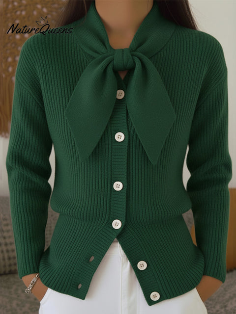 Women's Christmas Bow Cardigan Sweater