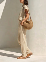 Women's Simple Cotton And Linen Set