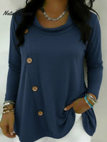 Vintage Cowl Neck Button-down Top