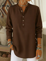 Casual Cozy Button-up Denim Cotton Shirt Top