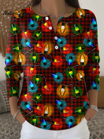 Women's Retro Lanterns Pattern Art Print Buttoned Cardigan Sweater