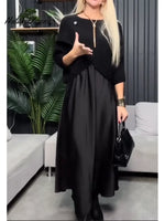 Women's Knitted Sweater And Satin Slip Dress Two-piece Set