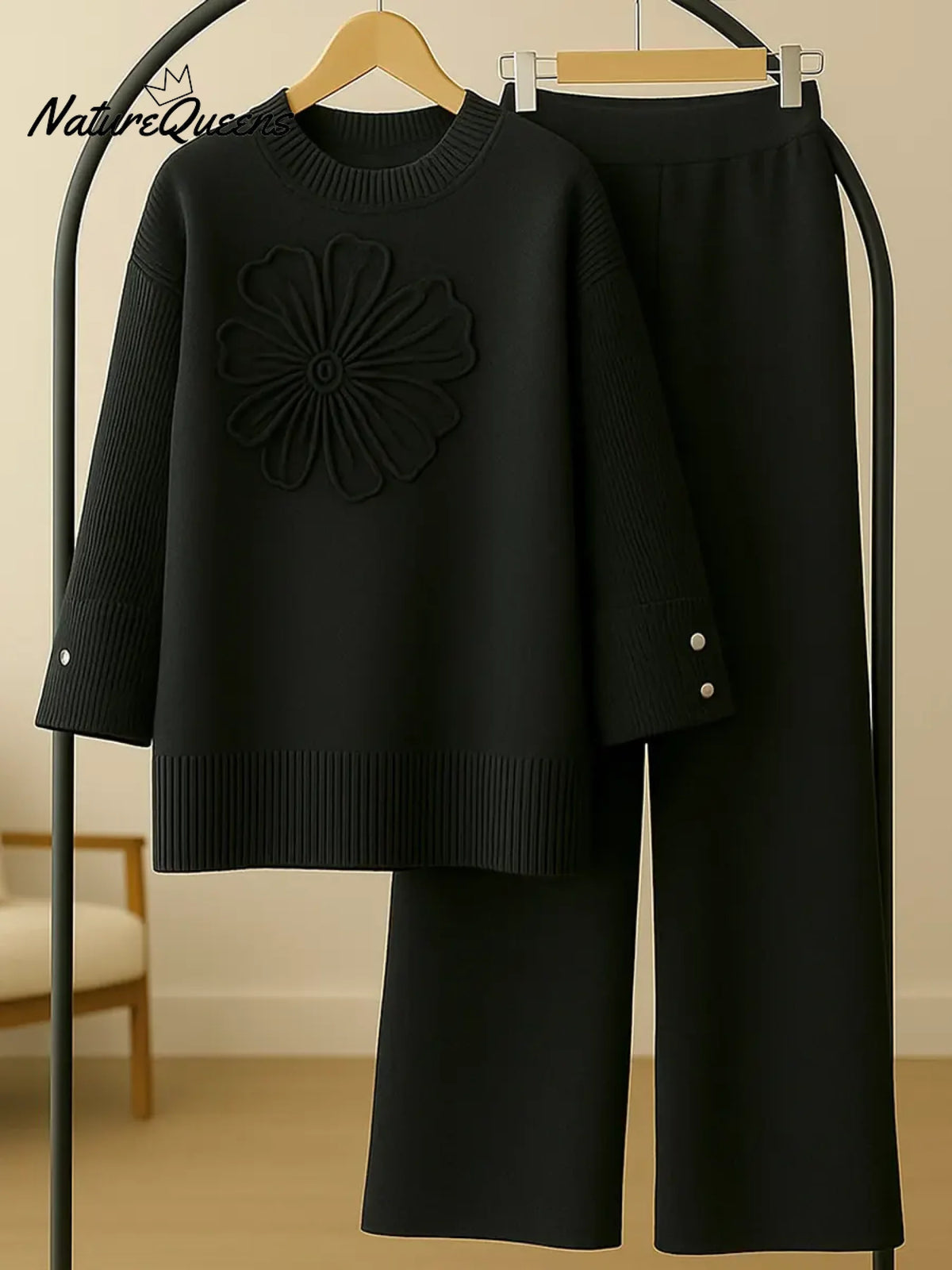 Women's Two-piece Knit Sweater And Pants Set