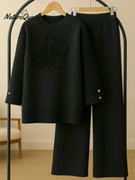 Women's Two-piece Knit Sweater And Pants Set