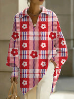 Women's Floral Art Print Casual Knit Sweater