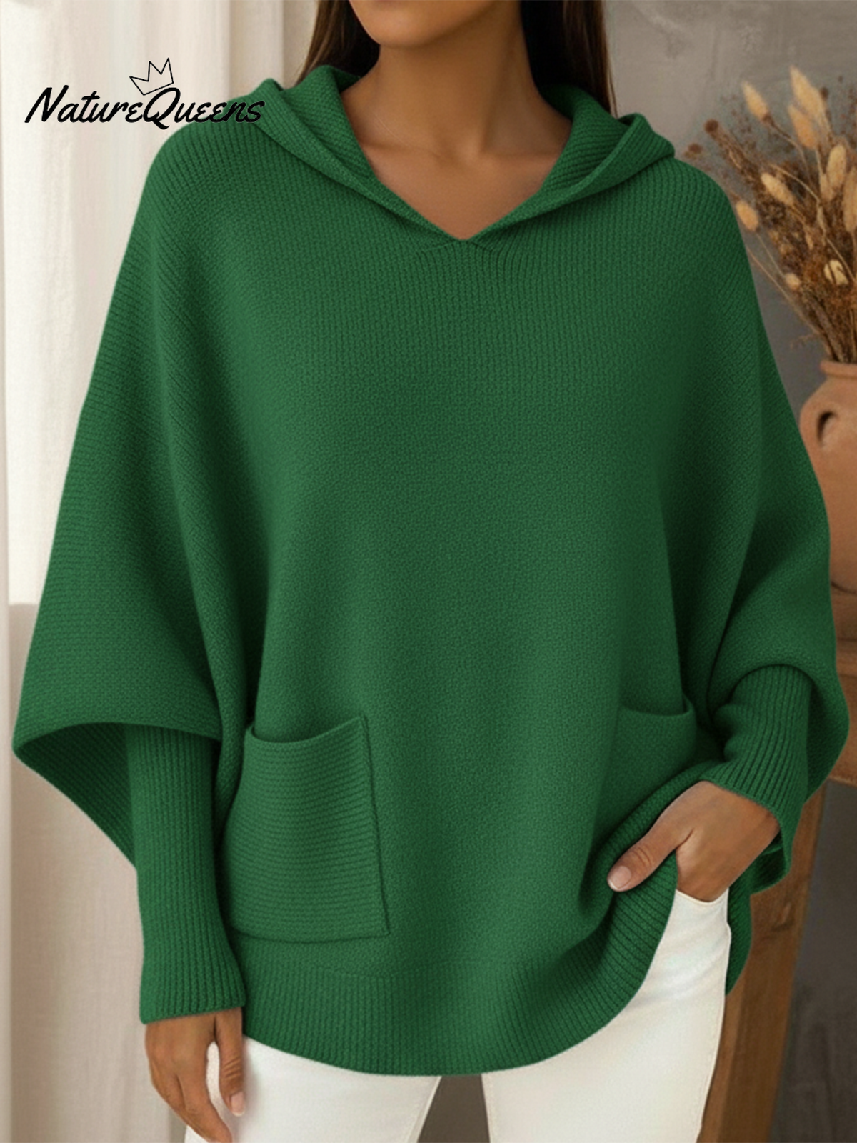 Retro And Elegant Loose-fitting Hooded Sweater