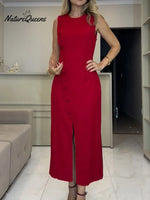 Women's Elegant Sleeveless Button-down Dress