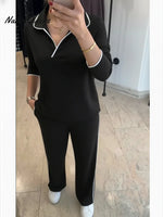 Women's Comfortable Cotton Top And Pants Two-piece Set