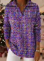 Women's Colorful Dots V-neck Sweater