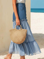 Women's Casual Stylish Elegant Denim Patchwork Skirt