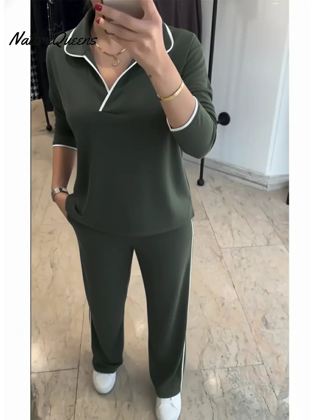 Women's Comfortable Cotton Top And Pants Two-piece Set