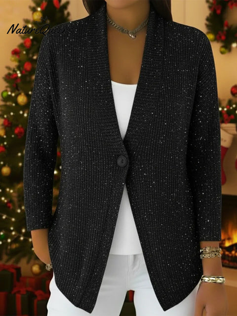 Retro Elegant Shawl Collar Button-down Knit Cardigan