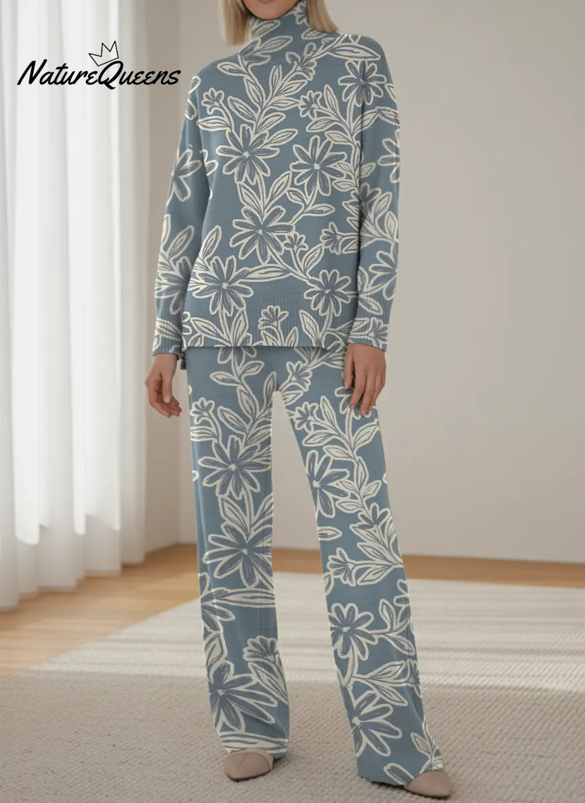 Women's Floral Art Knit Set