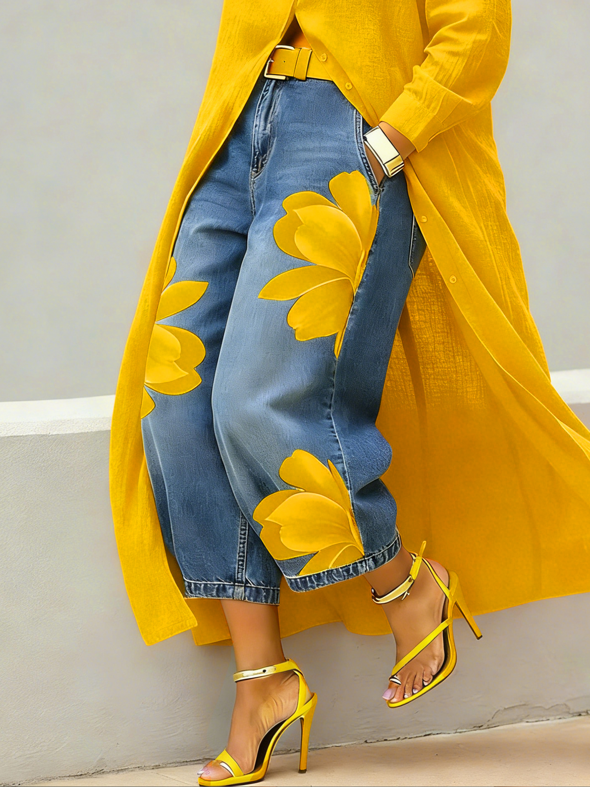 Casual Artistic-print Jeans