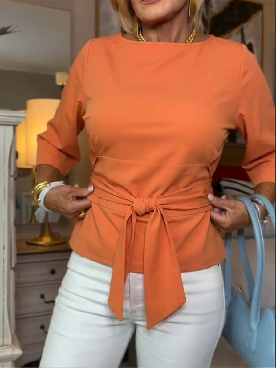 Casual Tie-up Cotton T-shirt