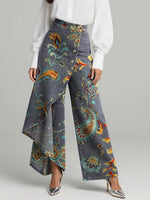 Women's Vintage Paisley Patterns Print High-waisted Relaxed Fit Wide-leg Jeans With A Stylish Design