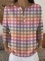 Women's Gradient Color Stripes Casual Sweater