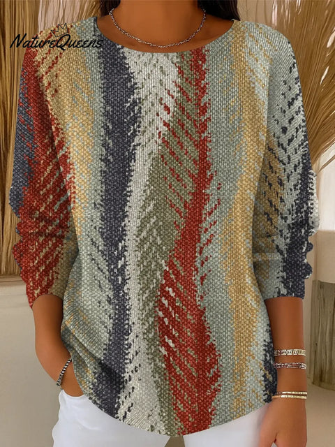 Women's Retro Pattern Casual Pullover Sweater